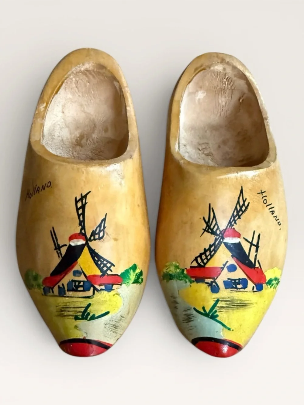 Vintage Hand-Painted Dutch Wooden Shoes From Holland - 1970’s